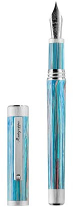 Montegrappa Füllfederhalter ZERO ZODIAC TAURUS Open Edition | Schreibstift aus Montegrappite-Harz | Edelstahl-Feder der Größe F | Tierkreiszeichen Fische