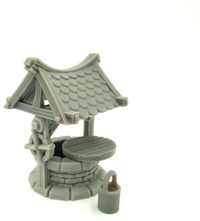 Q P Quality Printing 3D QP3D – Terrain de puits de Construction – Paysage de Maison de Bataille Fantastique pour Table et RPG 28–32 mm Miniatures Accessoires de Jeu de Guerre DND, D&D