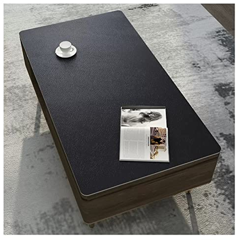 Tischdecke Abwischbar Rechteckig Schreibtischunterlage Mauspad Groß Schreibtisch Tischunterlage Leder Esstisch Tischauflage PU Leder Schreibtischmatte Rutschfest Tisch Unte(Size:90*90 cm,Color:Black)
