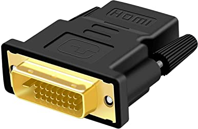 SZJUNXIAO Adattatore DVI su HDMI, Bidirezionale Adattatore da HDMI a DVI-D F/M Adattatore DVI - HDMI 1080p Full HD con Connettori Placcati Oro