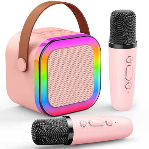 Dislocati Karaoke Machine 2 Microphones, Birthday Gifts for Girls Toys Age 3-15 Year Old Girls Gifts Kids Microphone Toys for 3-12 Year Old Girls Birthday Early Christmas Xmas Presents Teenage Gifts