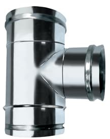 Brico Kit - Raccordo a T 90° femmina mono parete acciaio inox - Diametro: 80mm