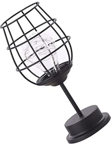 JITEM Lampe de Chevet Led sans fil lampe de table en métal verre à vin/bouteille de vin lampe de chevet industrielle en fer forgé lampe de bureau moderne décoration de la maison Bureau