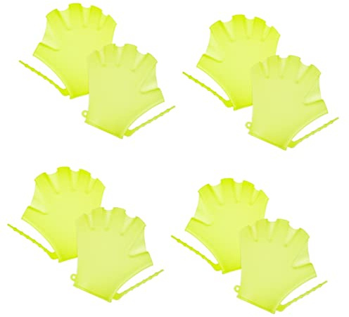Sosoport 8pcs Elastic Swimming Hand Paddles Boys and Girls Swimming Gloves Diving Auxiliary Mittens Water Sports Protection