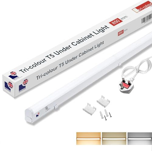 Morris LED Under Cabinet Light Linkable 3 Colours in 1 3000k/4000k/6500k Kitchen Light - UK Plug Included - 288mm, 550mm, 850mm,1150mm (850mm, 1Pack)