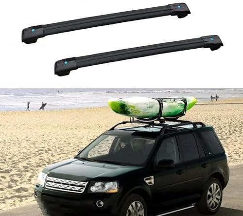 CCLXWY Barres de Toit pour Freelander 2 2007-2012 Galerie de Toit pour Voitures Porte-vélos Coffres de Toit Porte-Bagages Rails de Toit Intégrés Pré-assemblé avec Serrure,A