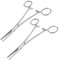 2 Piezas Pinzas para Perforar de 12.5cm Set, Alicates de Cabeza Recta, Pinzas de Acero Inoxidable, Alicates de Dientes de Sierra para Coser, Soldar, Arte y Manualidades