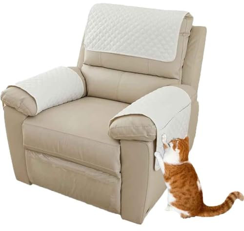 HLTQL Sesselschoner Für Relaxsessel mit Armlehnen, Sesselbezug mit Taschen Für Fernsehsessel, Wasserdicht rutschfest Möbelschutz für Sofa, Stuhl(I,1 Seater(3pcs))