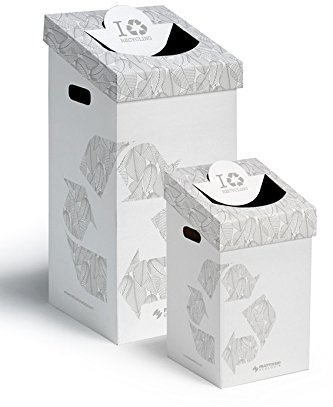 MATTIUSSI CART-ONE 70 litri: contenitore in cartone per la raccolta differenziata (10 pezzi, bianco)