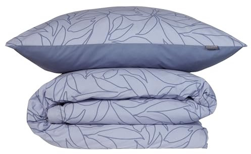 Schiesser Bettwäscheset Leaves | 2-teilig | Floral | Renforcé | 100% Baumwolle | Oeko-Tex Zertifiziert | Reißverschluss | 155x220cm + 80x80cm | Lavendel