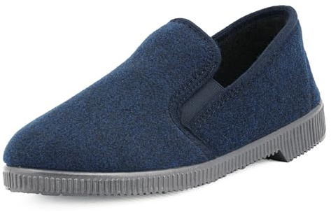 JOMIX Pantofole Uomo Invernali Calde in Feltro Ciabatte Inverno Casa con Suola Antiscivolo in Gomma Scarpe da Anziani Comode e Leggere per Interni ed Esterni Made in Italy ITU1411 Blu 43