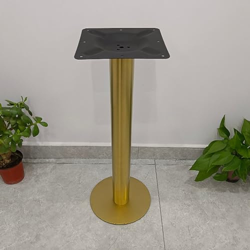 Pata de mesa de metal de una sola columna resistente, tubo redondo, patas de mostrador para muebles de bricolaje, barra de desayuno, mesa de trabajo, soporta 300 kg, 1 unidad (oro, 72 cm)