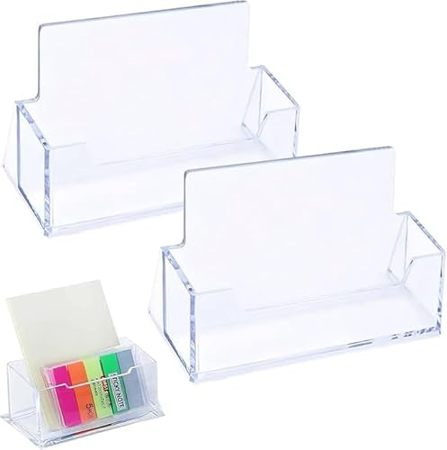 2 PCS Clear Acrylic Business Card Holder Stand – Durable & Elegant Design for Desk, Office, or Home Use