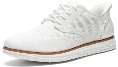 Bruno Marc Scarpe Casual Uomo in Maglia Traspirante,Bianco,41