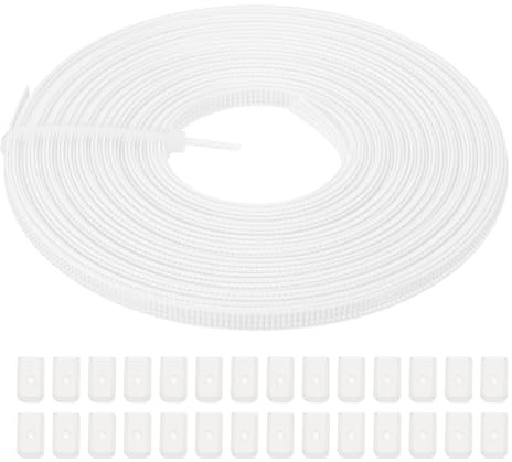 PATIKIL Ossa per Cucire, 10 Iarde 6mm Ampio Poliestere Alto Densità Stecche per Corsetti Corsetto Stecca con 40Pz Cappucci Terminali per Corsetto Abito Sposa Cappello Fai da Te, Beige