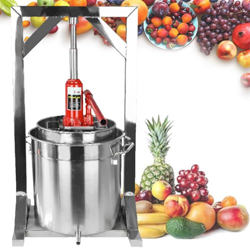 Pressa Per Vino Di Frutta, Spremiagrumi Manuale, Pressa Idraulica In Acciaio Inox Per Succo Di Mela, Uva, Vino E Sidro, Pressa Per La Produzione Di Vino E Sidro,36L