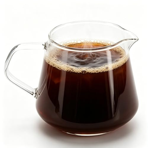 Glas kaffekanna som delar muggglasmugg för kaffe te mjölk dispenser 650 ml läcksäker design med pip (400ml)