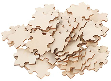BESPORTBLE Leeres Puzzle 100 Stück Holz für Kinder zum Selberbemalen | Puzzle zum Selber Gestalten, Khaki, Selbstgemacht Painting und Basteln