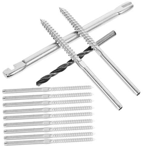 Toddmomy Kit de Fixation Câble Acier pour Garde-corps Terrasse et Escalier Système de Tension Inox Résistantes Matériel pour Balustrade Sécurisée