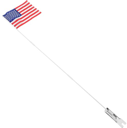 YARNOW Kinderfahrradflagge Satz mit Amerikanischer Flagge Robuste Glasfaser Stange 38cm Weiße Befestigung Sicherheits Fahrradfahne für Gepäckträger Roller und Anhänger