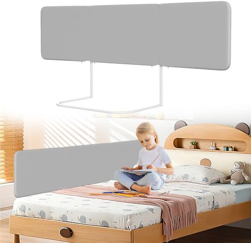 Eikuavons Rausfallschutz Bett 180cm, Tragbare Bettgitter Höhenverstellbar | Klappbares Bettgitter mit 2 Sicherheitsgurten und Tasche für Kinderbett, Elternbett und Boxspringbett, Werkzeuglose Montage