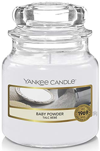 Yankee Candle Scented Candle | Baby Powder Small Jar Candle | Burn Time: Up to 30 Hours