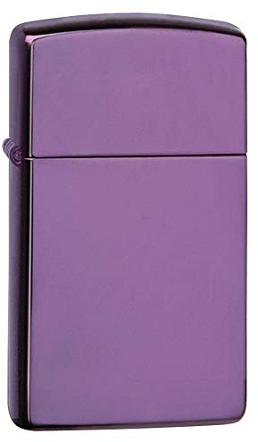Zippo Briquet tempête – Slim Abyss, Violet poli brillant – Modèle de base – Rechargeable – Réutilisable – Design coupe-vent – Boîte cadeau – Fabriqué aux États-Unis