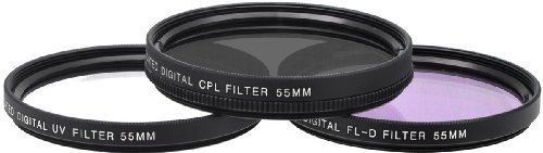55mm Filtre UV CPL FLD Kit de 3pcs Pour Sony DSLR Alpha A200 A300 A350 A33 A35 A55 A58 A65 A77 A99 A3000 A5000 A6000