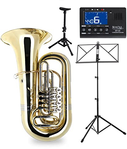 Classic Cantabile Brass T-190 Bb Tuba Set, 4 Ventile, Höhe 92 cm, 5 kg