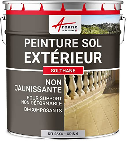 ARCANE INDUSTRIES Pintura Hormigón Exterior Suelo - SOLTHANE - 153 - Gris Tele 4 - RAL 7047