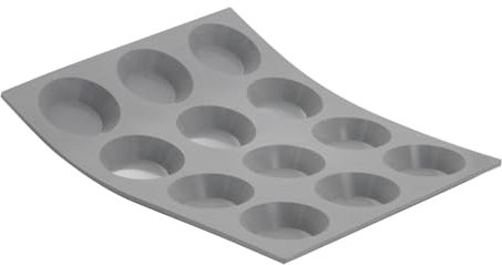 De Buyer 1853.21D Elastomoule Silicone Baking Mould - 12 Mini Tartlets, 45 mm Diameter, 0.95 cl Capacity