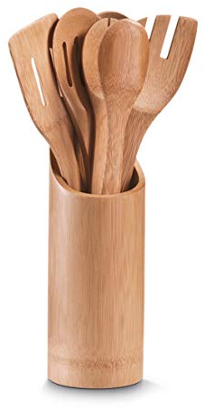 Zeller 25274 Porta-Utensili da Cucina, Bambú, Beige, 0.1x9x33 cm, 7 unità
