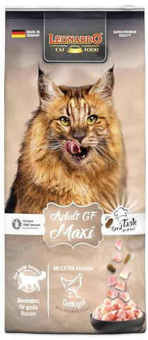 LEONARDO Adult GF Maxi [15kg] Katzenfutter | Getreidefreies Trockenfutter für Katzen | Alleinfuttermittel für große Katzenrassen ab 1 Jahr