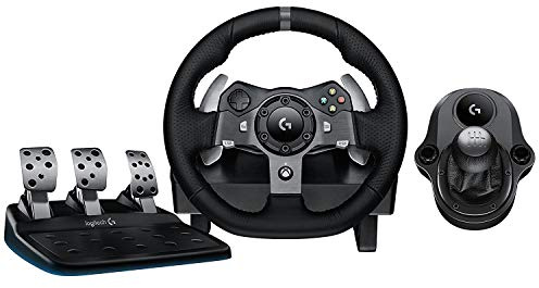 Logitech G920 Driving Force Racing Wheel + Logitech G Driving Force Shifter Bundle for Xbox One and PC (Certified Refurb)
