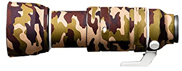 easyCover - Lens Protection Camouflage Cover - Objektivschutz - Schutz für Ihr Kameraobjektiv - Geeignet für Sony FE 100-400mm F4.5-5.6 GM OSS - Braune Camouflage