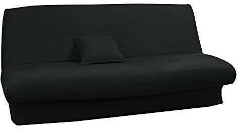 Antonouse Housse de clic clac Extensible 120 à 140cm-180 à 200cm (Noir) (Noir)