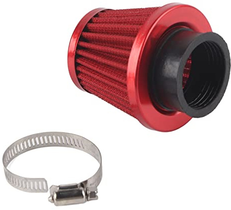 Filtro universale a cono da 38 mm per moto, pit bike 50–125 ATV e quad – Rosso, compatibile con Malossi E5, Hiflofiltro carburatori ’Orto/