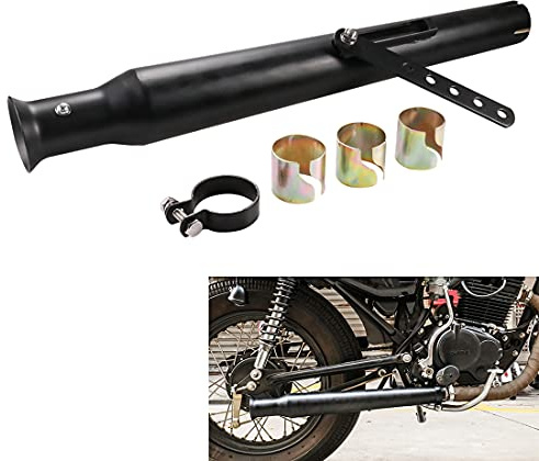 Escape de motocicleta Universal Slip On 38mm 40mm 42mm Entrada de escape Silenciador de motocicleta Silenciador Tubo de deslizamiento para Dirt Bike Street Bike Scooter Cafe Racer (Negro)