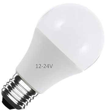 TOT ELECTRIC Lampadina led bulbo E27 10W 12 24V a bassa tensione attacco grande luce bianca naturale calda per camper barca (Luce Fredda)