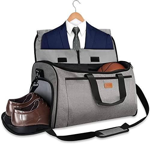 Fairwin Borse per indumenti da viaggio borse da uomo 60L impermeabili da portare a mano da appendere borsa per indumenti da uomo borsa per indumenti convertibile con scomparto per scarpe 2 in 1 borsa