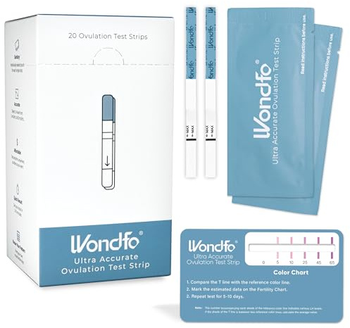 Wondfo Ultra Accurate Ovulation Test Strips -Ovulation Urine Tests with Numerical Result, Fertility Cycle Monitoring- 20 LH Test