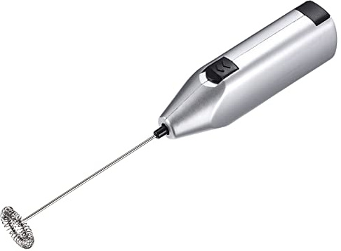 sourcing map Electric Tumbler Stirrer, Handheld Mini Mixer Battery Operated Stirring Mixing Silver for DIY Glitter Tumbler Cups