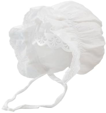 Kisangel 1Stk Baby-Spitzenmütze Kleinkind-Mütze Schutzengel-Schlüsselanhänger Tiara Hüte entzückende Spitzenkappe Baby-Spitzenkappe Sommer Kopfbedeckung Babymütze Spitzenhut neugeboren Weiß