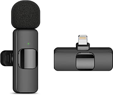 HUACAM Lavalier Kabelloses Mikrofon für iPhone,Mini Mikrofon für Aufnahmen, Live-Streaming, YouTube, Tiktok, Facebook, Intelligente Rauschunterdrückung, Automatische Synchronisation, Keine App