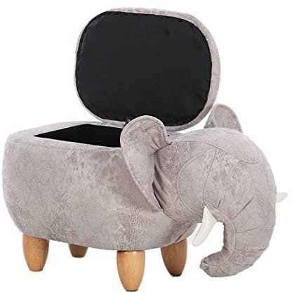 Pouf Rembourré, Repose-pieds en Forme D'éléphant Multifonctionnel, Confort Avec Tabouret a Chaussures de Rangement, Convient for le Salon de la Chambre, 3 Couleurs ( Color : White , Size : 66x34x39cm