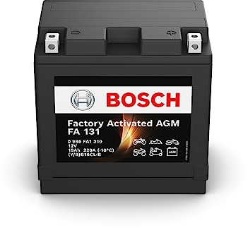 Bosch FA131 - AGM-Motorradbatterie - 12V 220A 19Ah - Geeignet für Motorräder, Motorräder, Enduros, Roller, Quads, Jetskis - Kompatibel M4F46, BB16CL-B