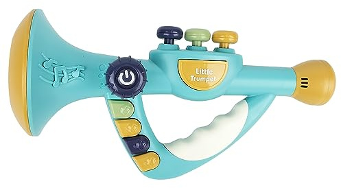 IIROMECI Strumenti musicali Giocattoli per bambini - Tromba giocattolo per bambini, giocattoli educativi per ragazze e ragazzi di età 1-3 (blu)