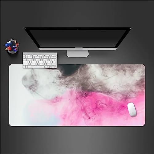 Gaming Mauspad Abstrakt Rosa Lila, XXL Gaming Mauspads 47.2x23.6x0.1 Zoll Verlängertes Großes Mauspad Schreibtischauflage, rutschfeste Gummibasis Einfach Zu Reinigen für Gamer/Desktop/Büro/Zuhause