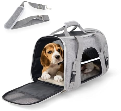 Mobiclinic® Pets, Hundebox, Bronco, Faltbar, Trolley-Gurt, Belüftung, Multi-Access, Verstellbar, 48x25x30 cm, Europäische Marke, Hunde- und katzentransport, Koffergeeignet