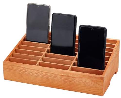 PH PandaHall Porta Cellulare In Legno per Aula, 24 scatola Porta Cellulare A Griglia Organizzatore Da Tavolo per La Gestione Del Display per L'Ufficio Scolastico Dell'Aula Degli Insegnanti